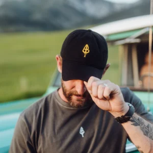 Embroidered Dad Hat (Blk/Gold)